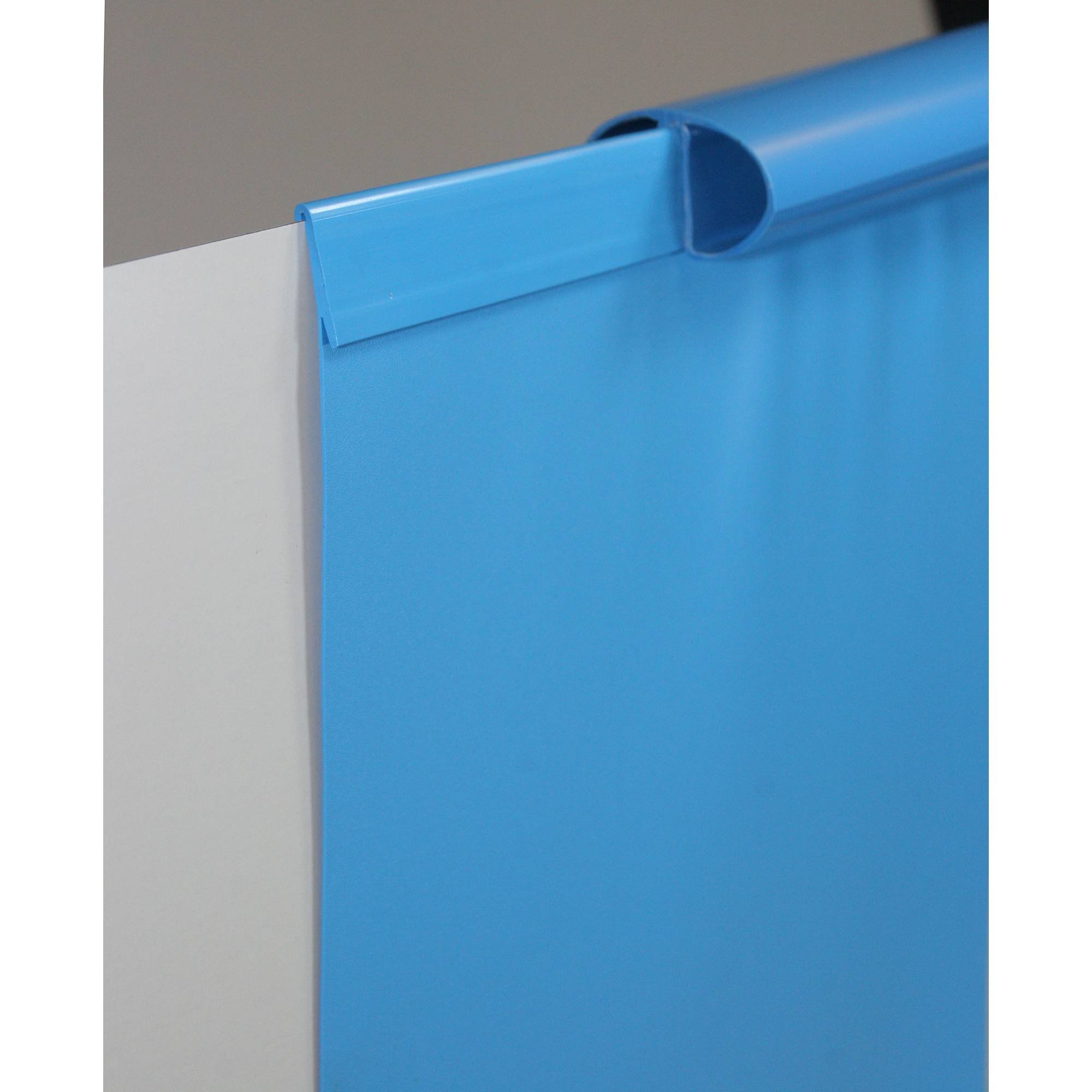 Stahlwandpool rund 300x120cm, Stahl 0,4mm weiß, Folie 0,4mm blau, Einhängebiese